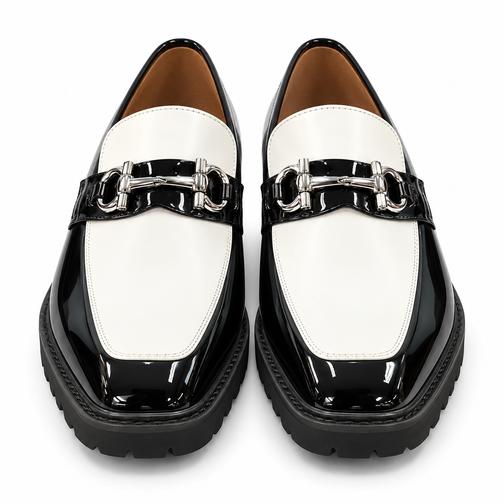 Stacy Adams Carabello 25804 Black & White Horsebit Loafer
