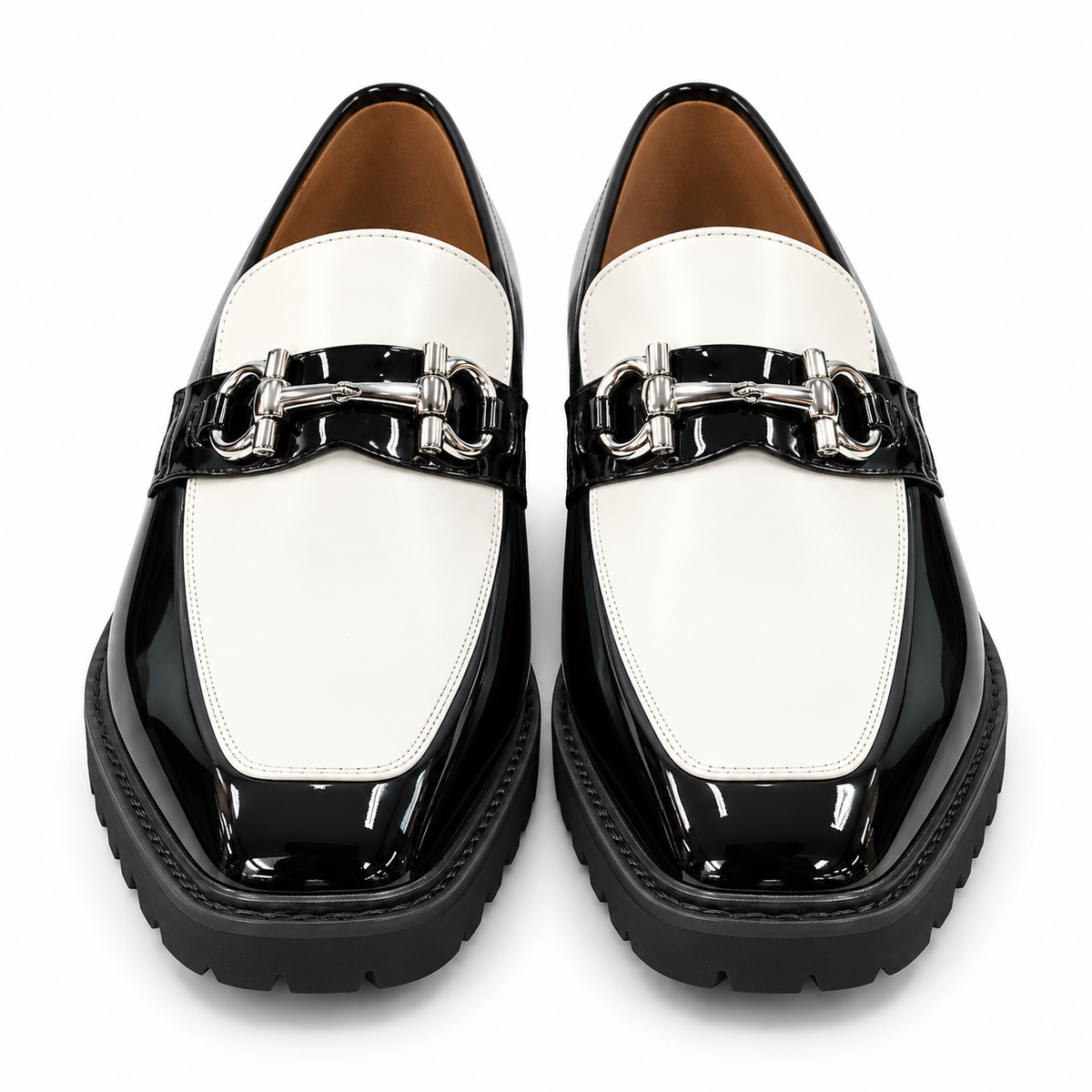 Stacy Adams Carabello 25804 Black & White Horsebit Loafer