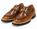 Stacy Adams Cognac Ombre Patent Bit Lug Loafer
