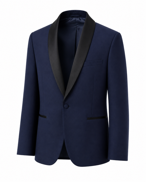 Boy's Navy & Black Three-Piece Tuxedo