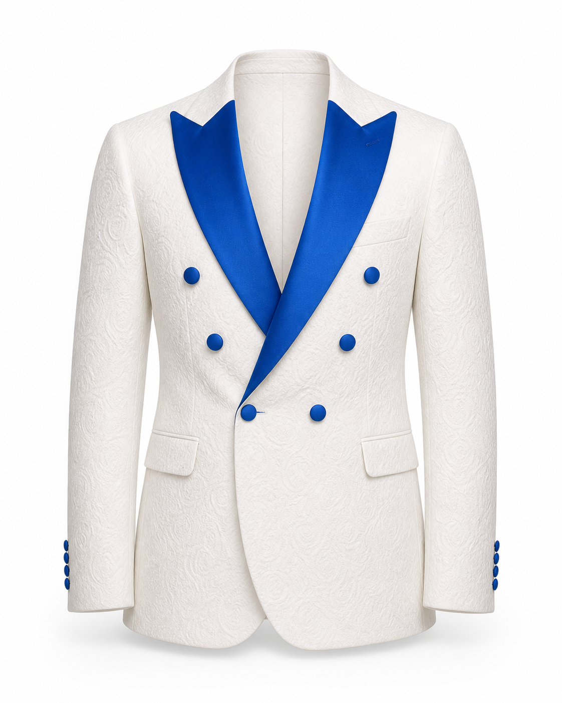 Royal White & Blue Formal Tuxedo