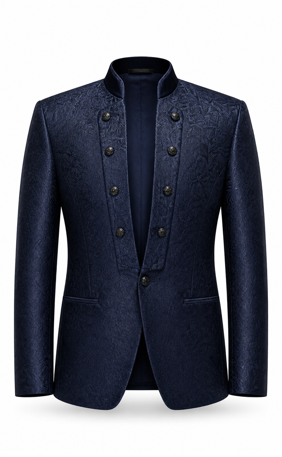 Midnight Concerto Navy Jacquard Formal Suit