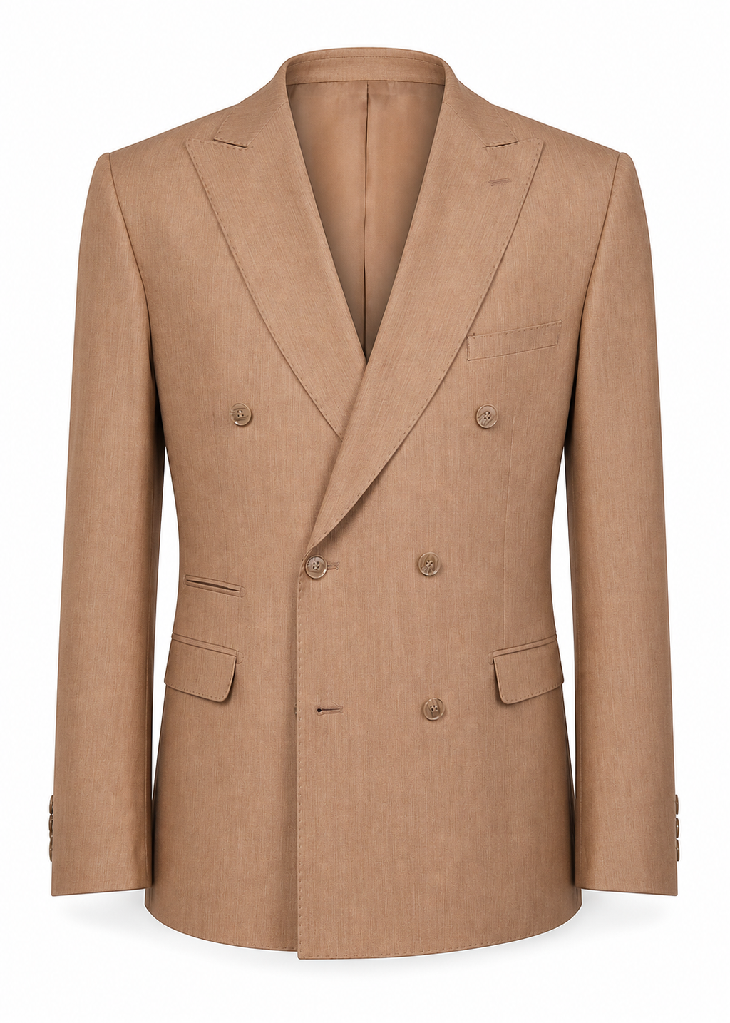 The Grand Passage Tan Double-Breasted Suit