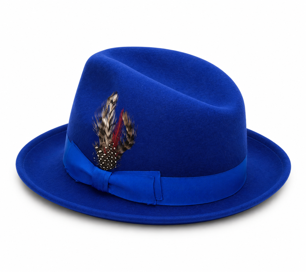 Royal Blue Feather Fedora