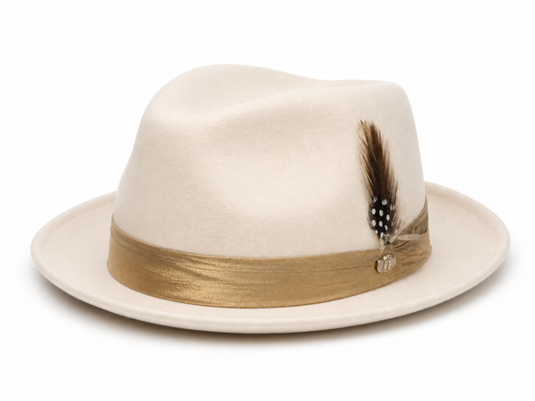 Ivory Gold-Band Fedora