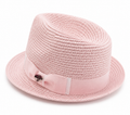 Blush Pink Straw Fedora
