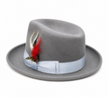 Silver Gray Feather Fedora