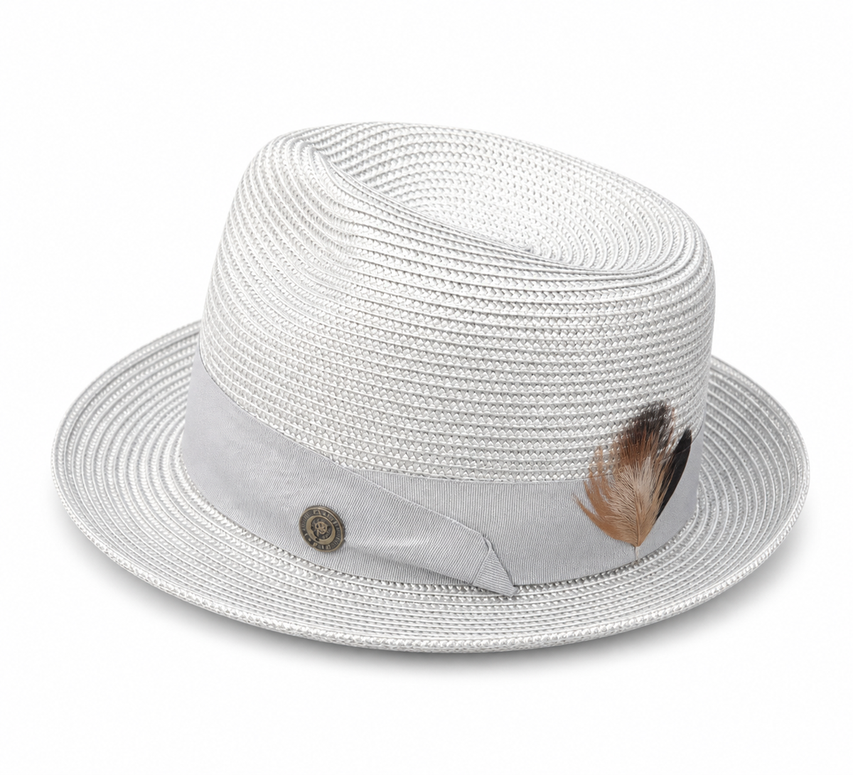 Light Gray Straw Fedora
