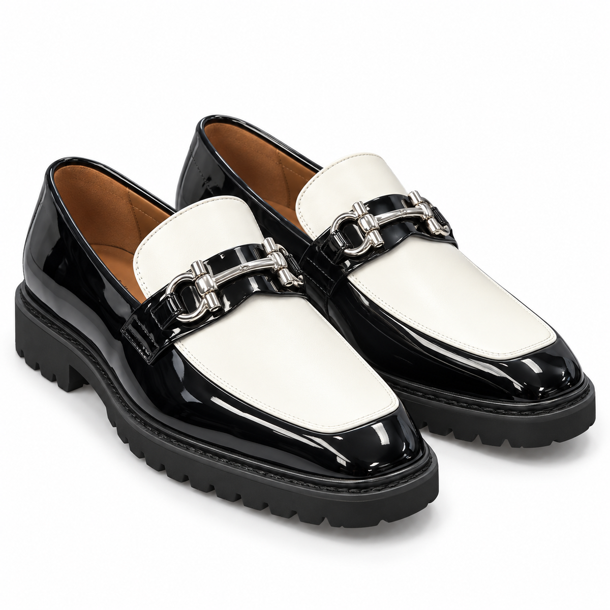 Stacy Adams Carabello 25804 Black & White Horsebit Loafer