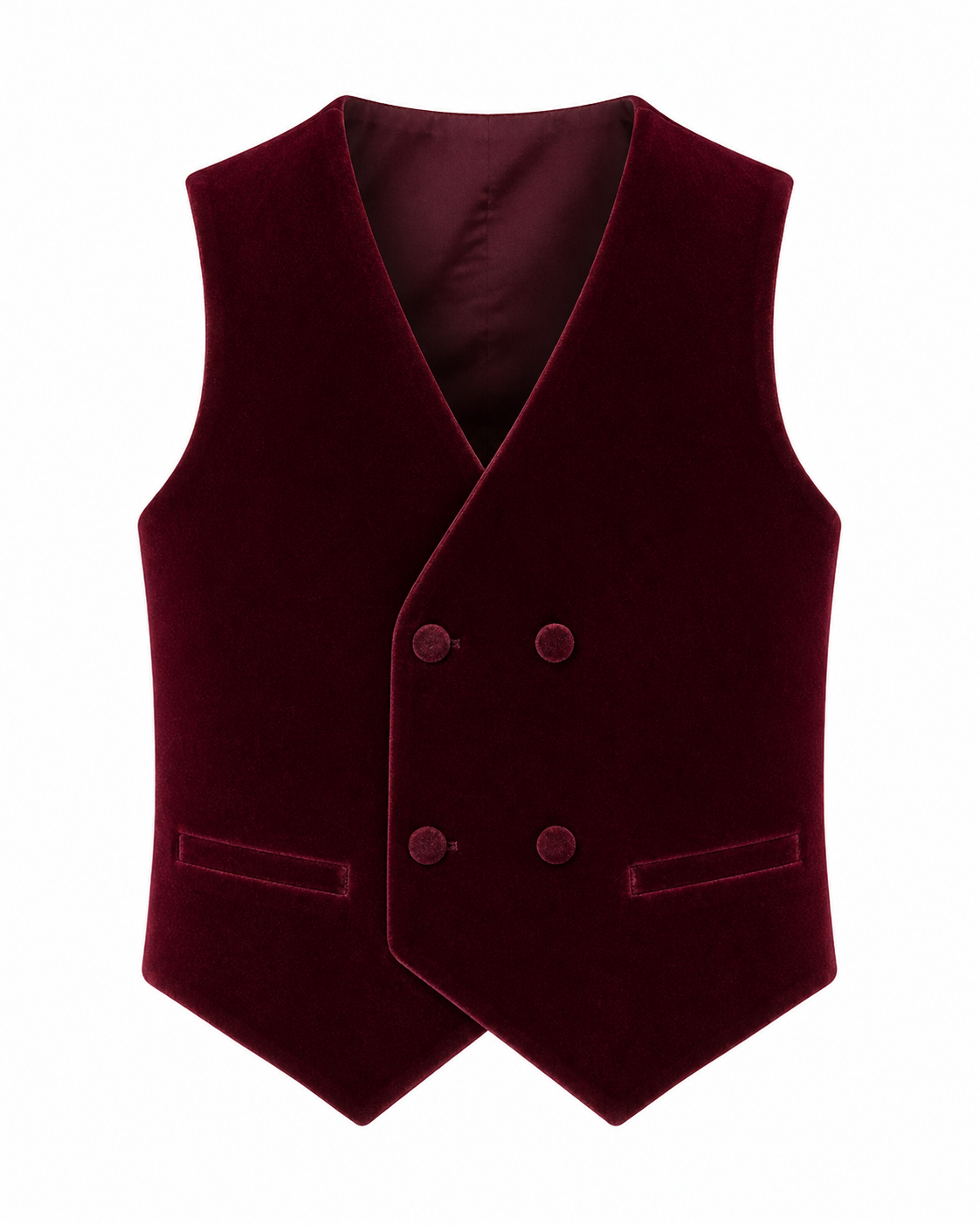 Boy's Ivory & Burgundy Jacquard Three-Piece Tuxedo