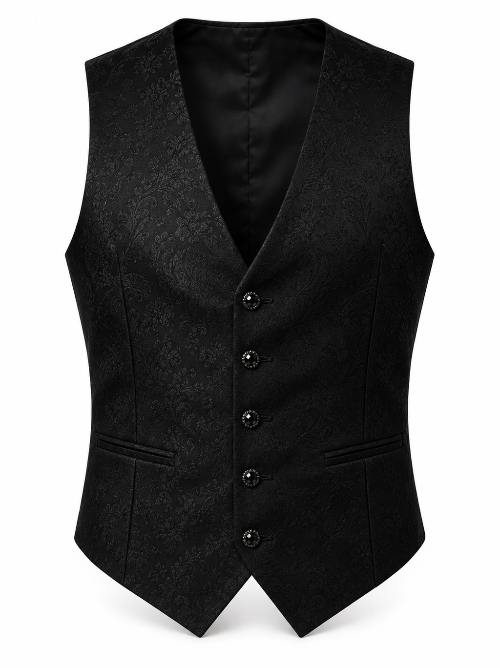 Midnight Orchestra Black Jacquard Three-Piece Tuxedo