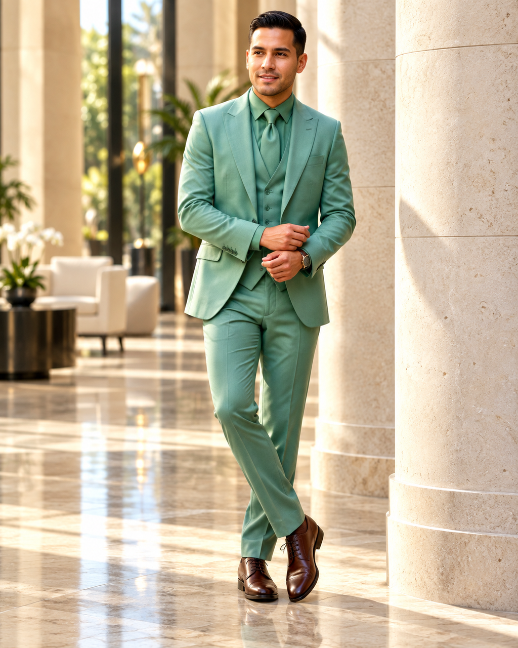 Sage Green Three-Piece Suit