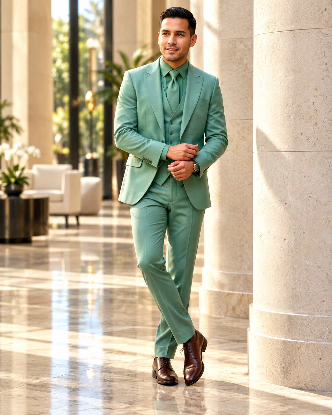 Sage Green Three-Piece Suit
