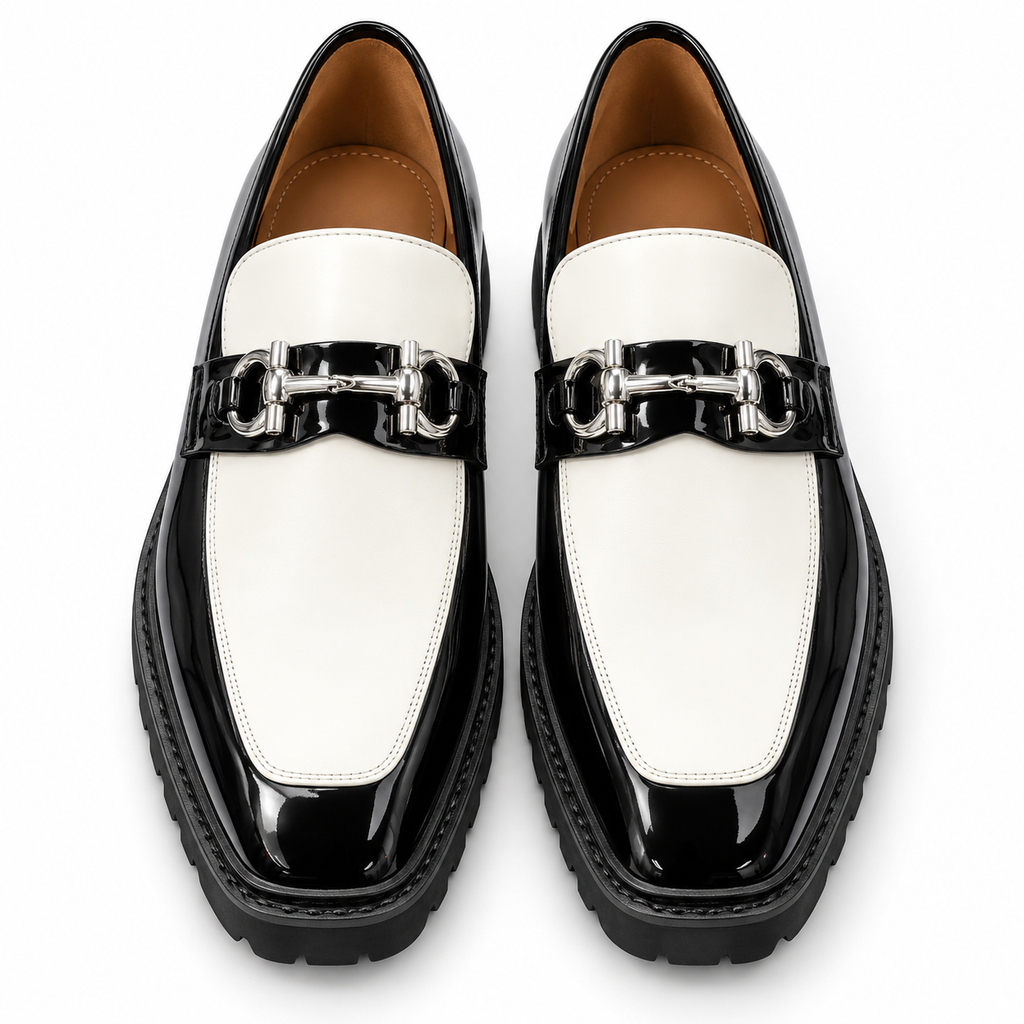Stacy Adams Carabello 25804 Black & White Horsebit Loafer