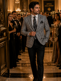 Red two-piece suit with matching trousers