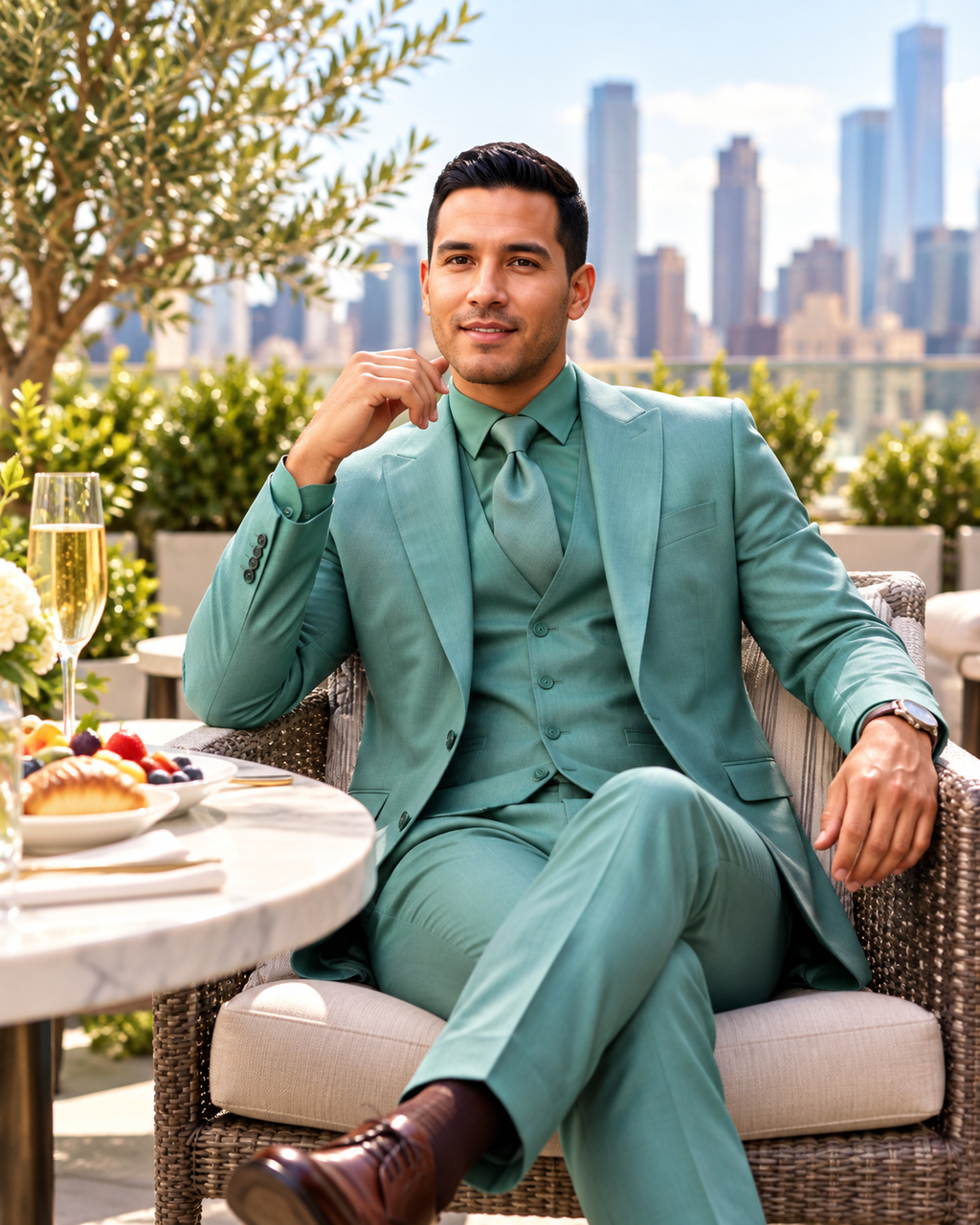Sage Green Three-Piece Suit