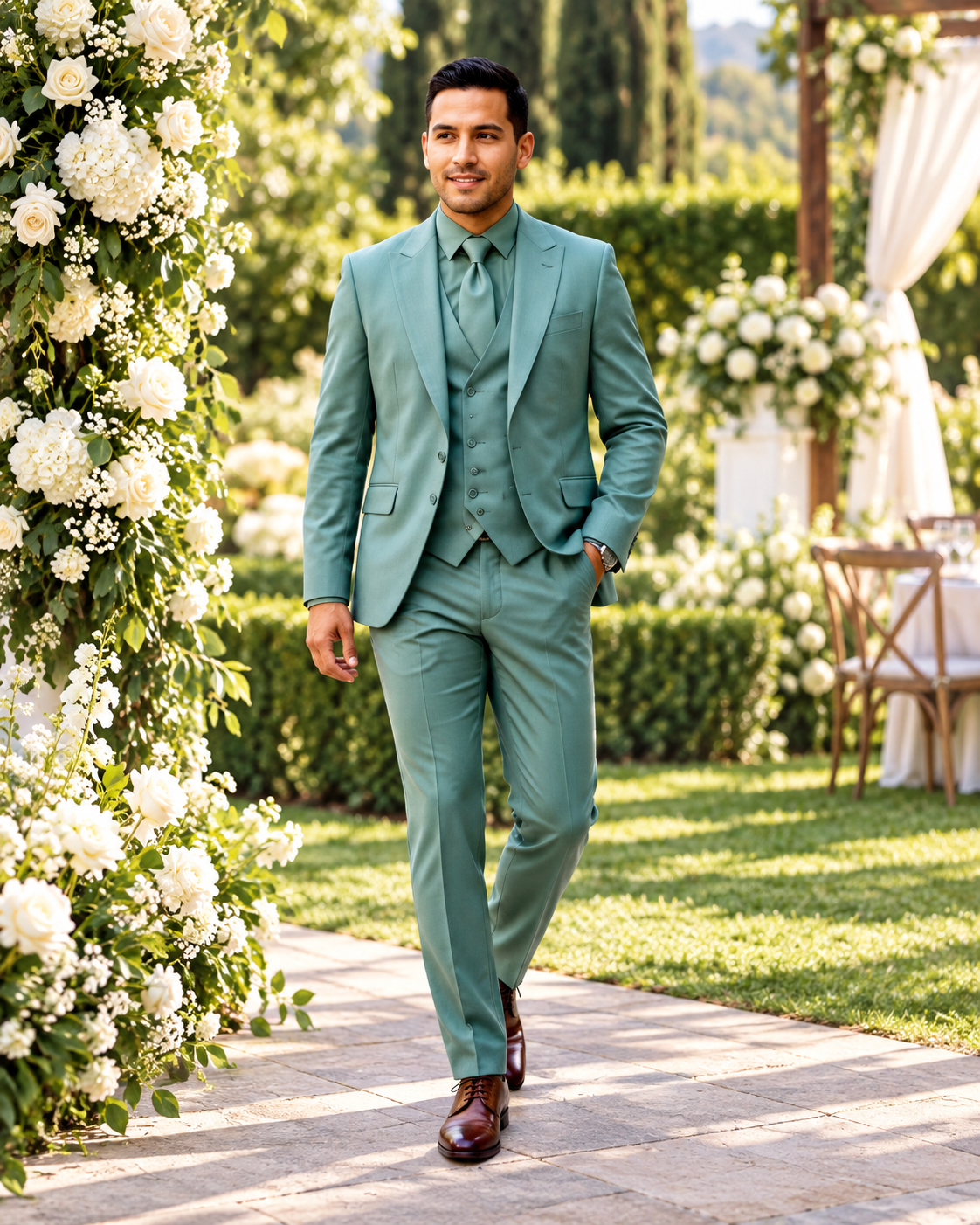 Sage Green Three-Piece Suit