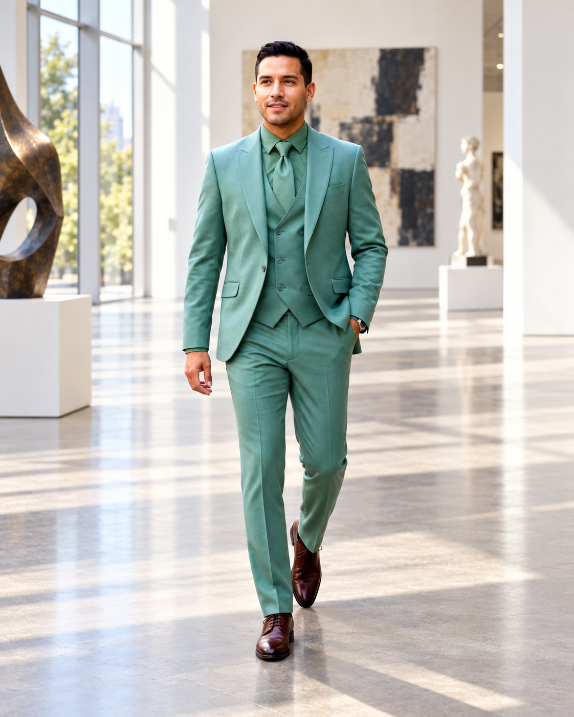 Sage Green Three-Piece Suit