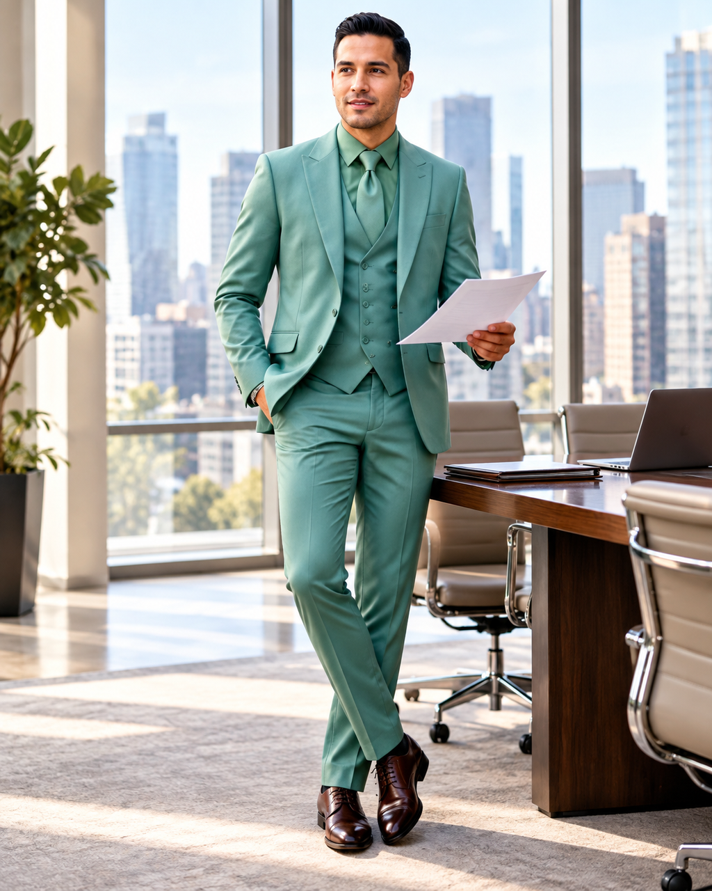 Sage Green Three-Piece Suit