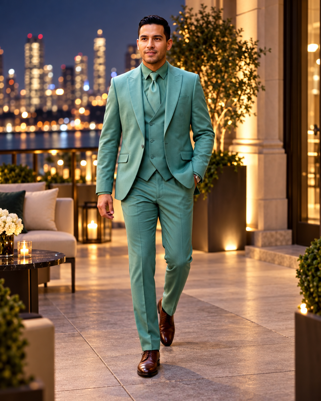 Sage Green Three-Piece Suit