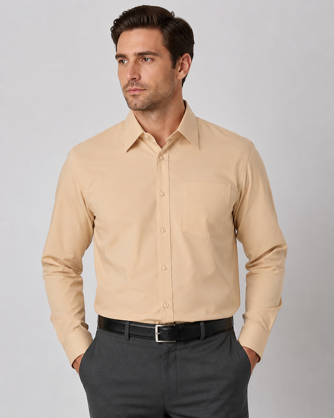 Long Sleeve Dress Shirt - Soft Yellow