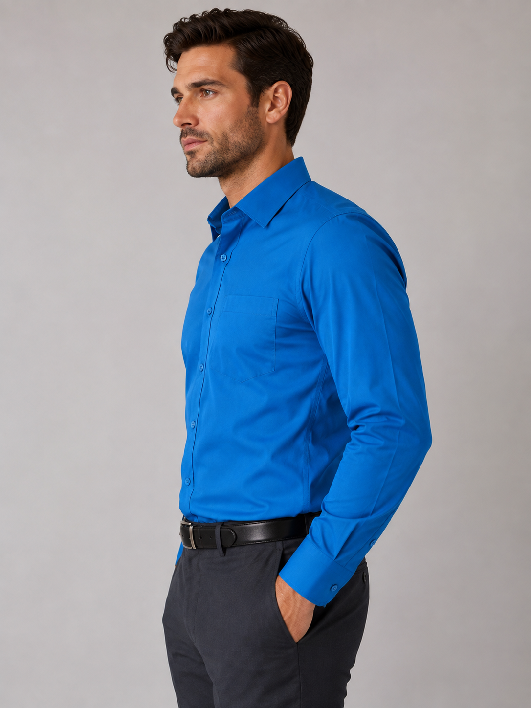 Long Sleeve Dress Shirt - Blue