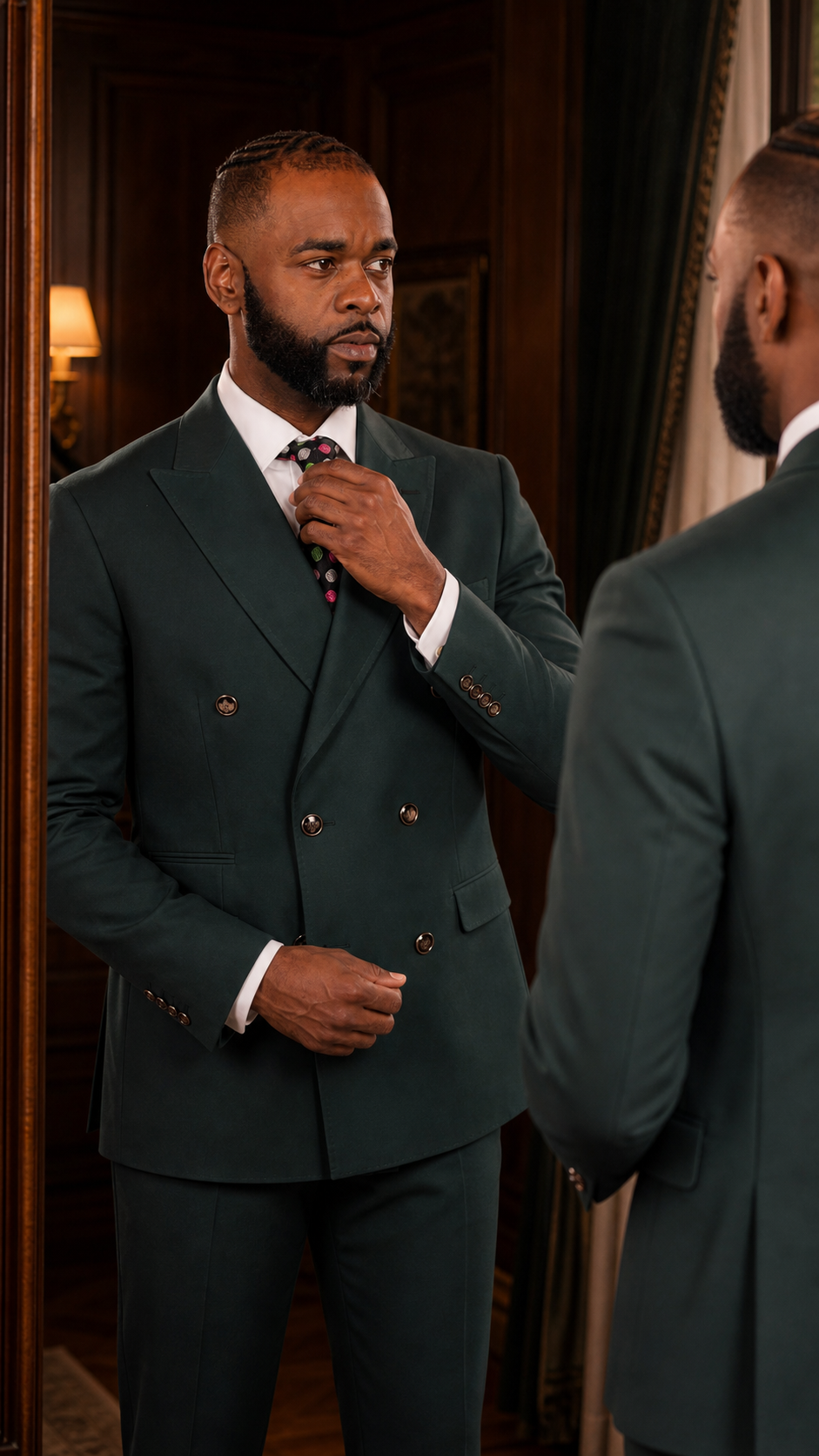 Hunter Green Double-Breasted Suit