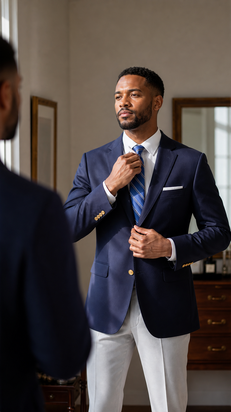 Classic Navy Gold-Button Blazer