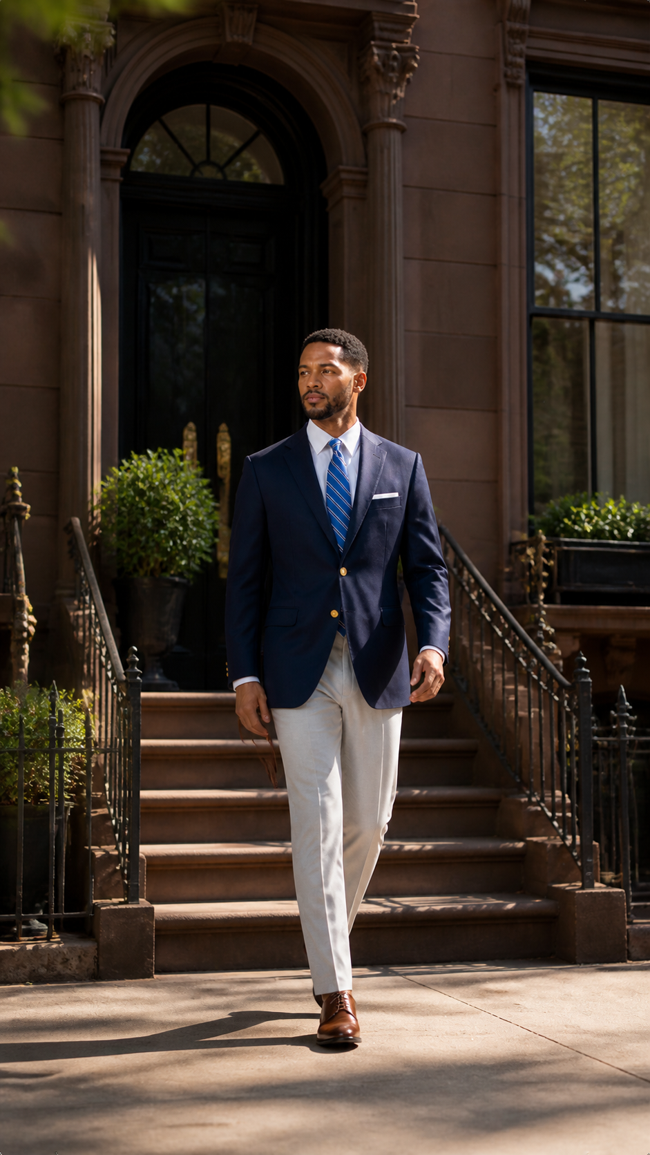 Classic Navy Gold-Button Blazer