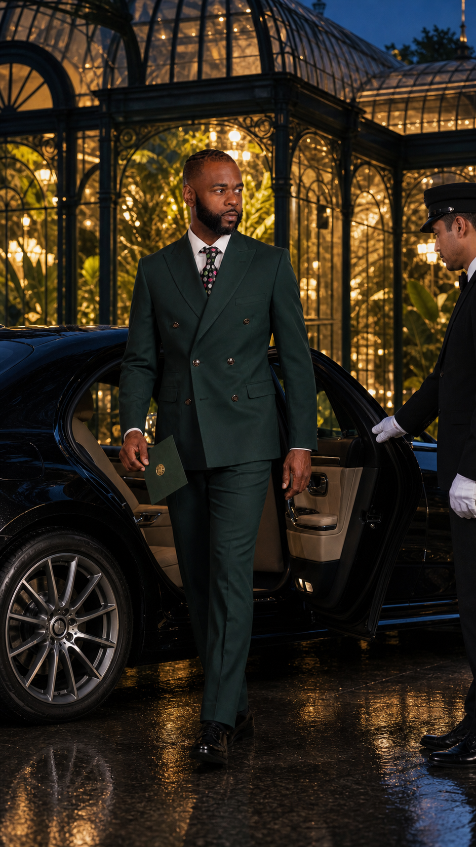 Hunter Green Double-Breasted Suit