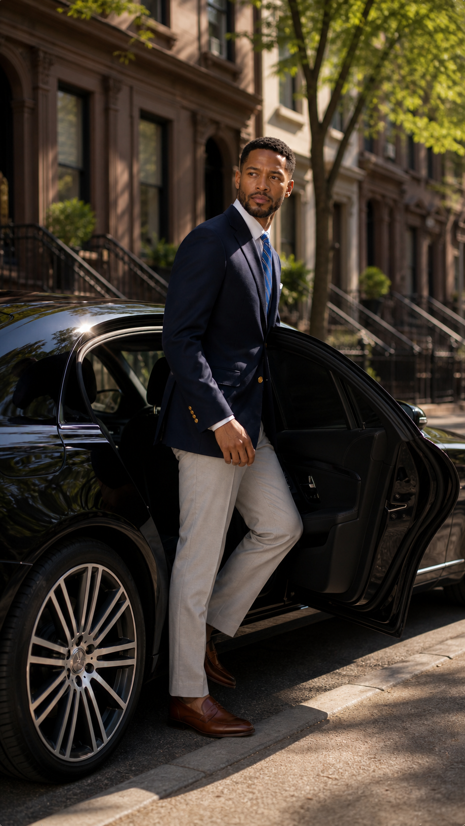 Classic Navy Gold-Button Blazer