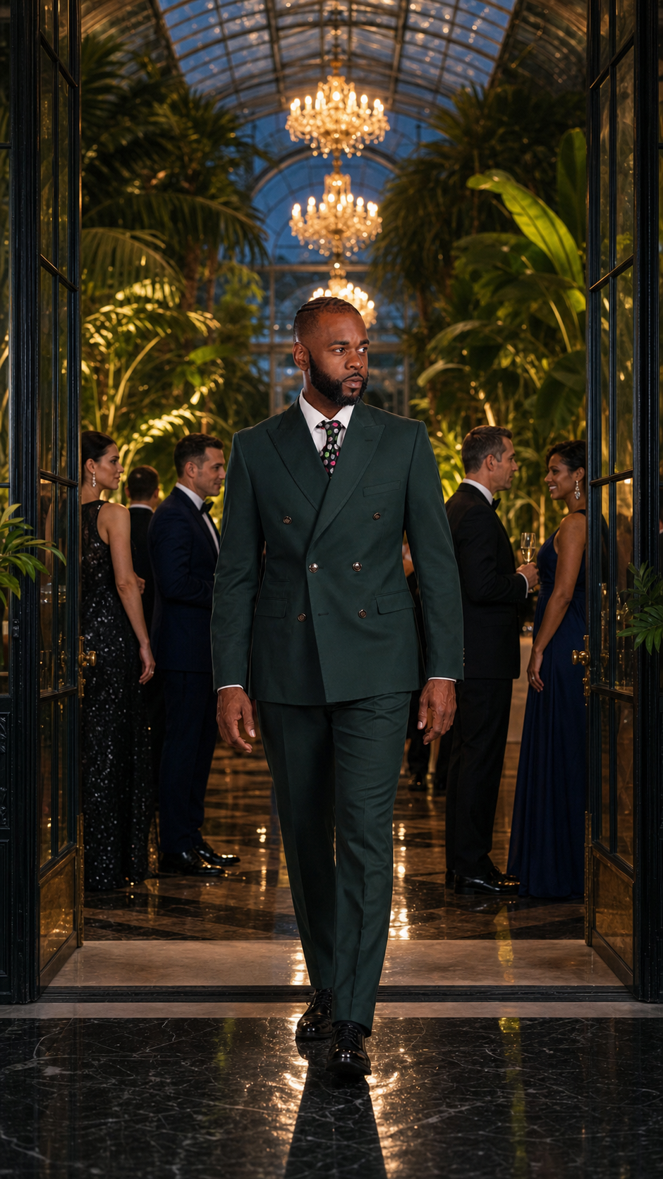 Hunter Green Double-Breasted Suit