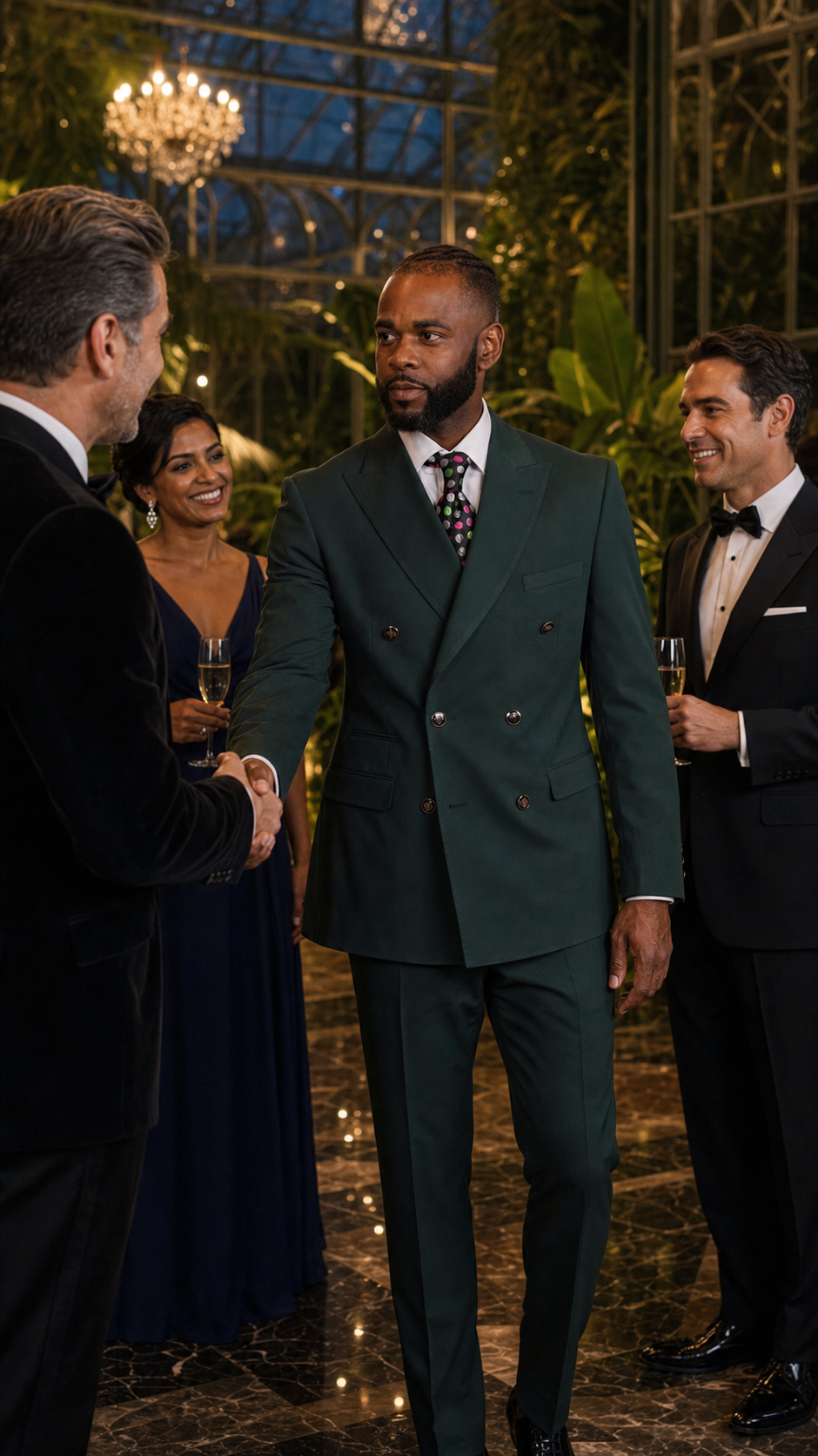 Hunter Green Double-Breasted Suit