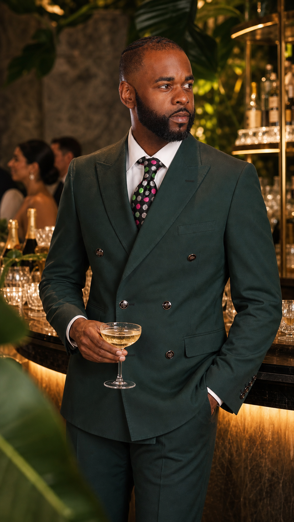 Hunter Green Double-Breasted Suit