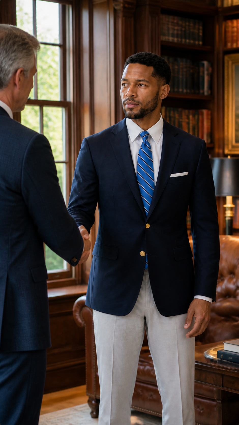 Classic Navy Gold-Button Blazer