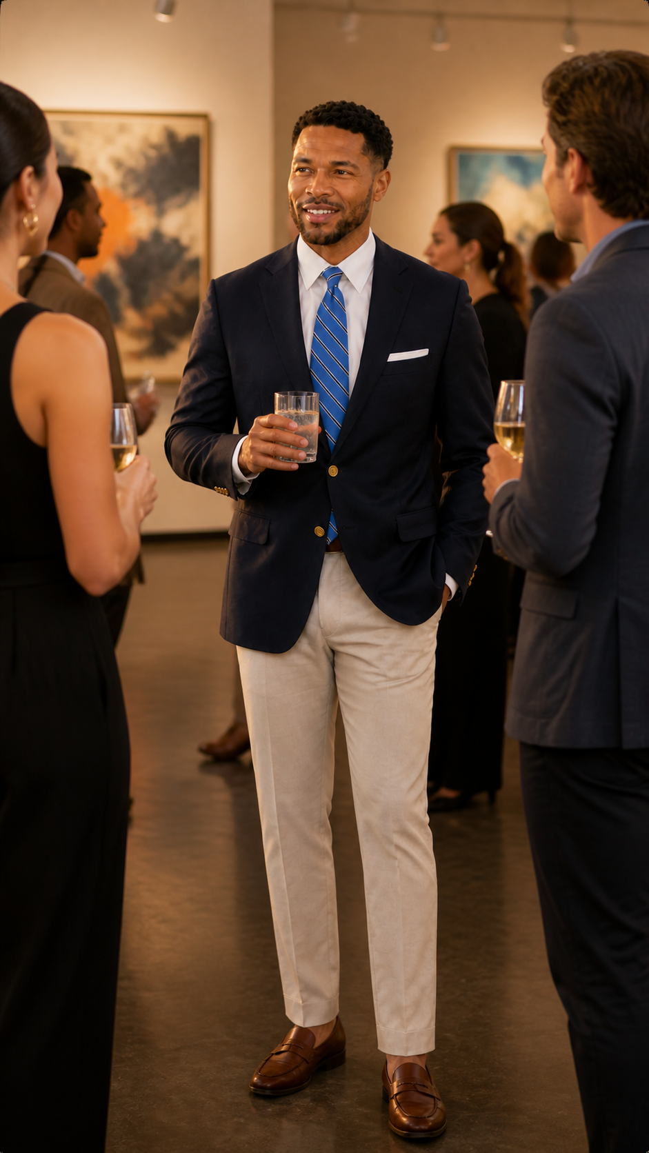 Classic Navy Gold-Button Blazer