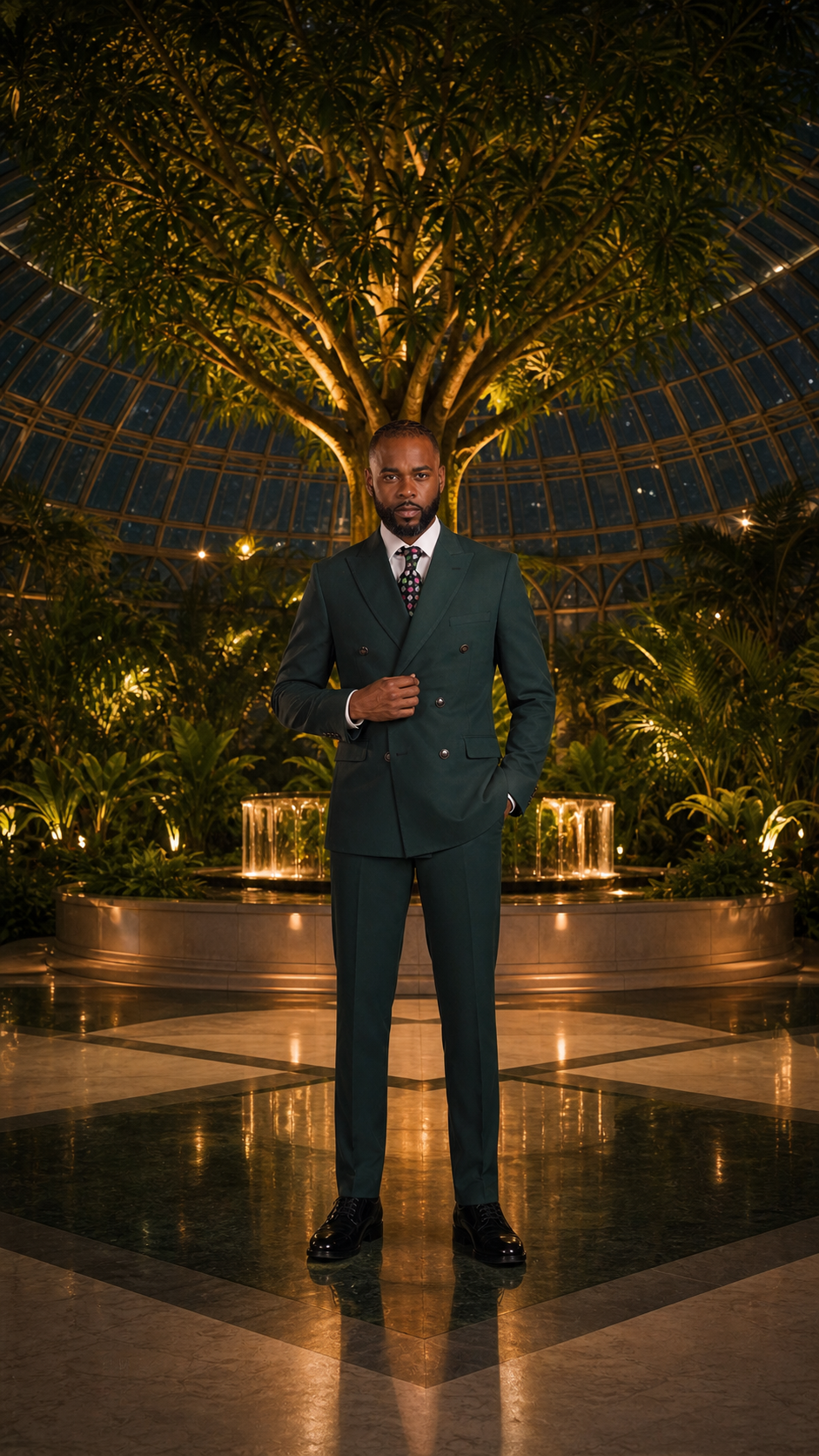 Hunter Green Double-Breasted Suit
