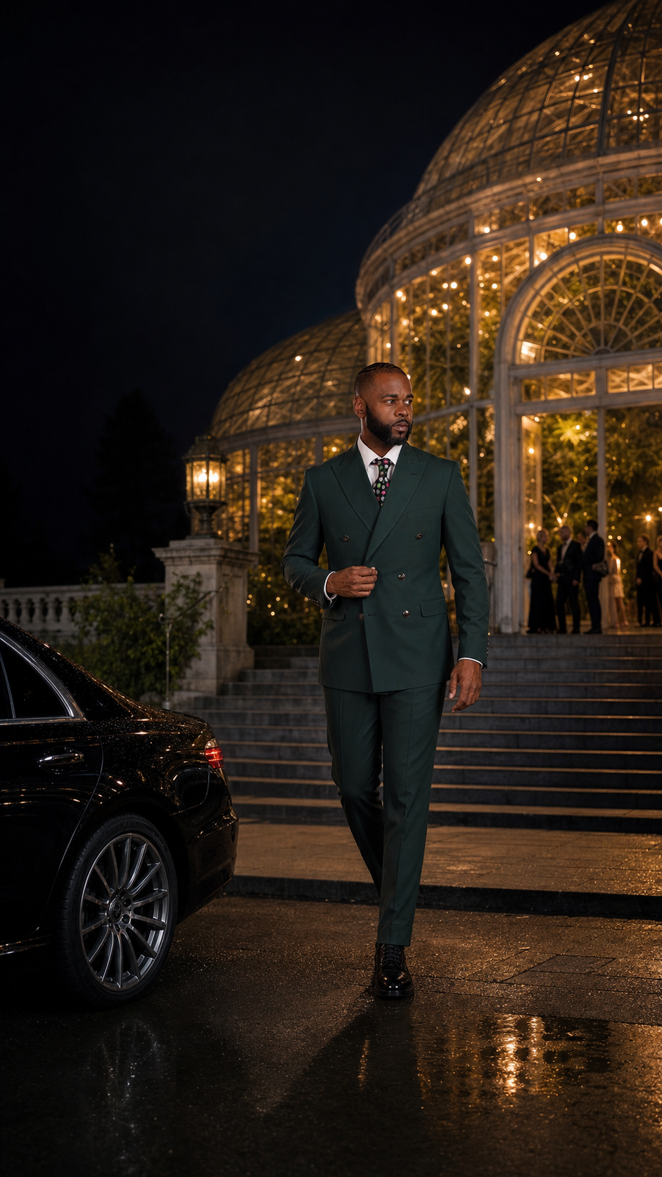 Hunter Green Double-Breasted Suit