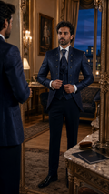 Midnight Concerto Navy Jacquard Formal Suit