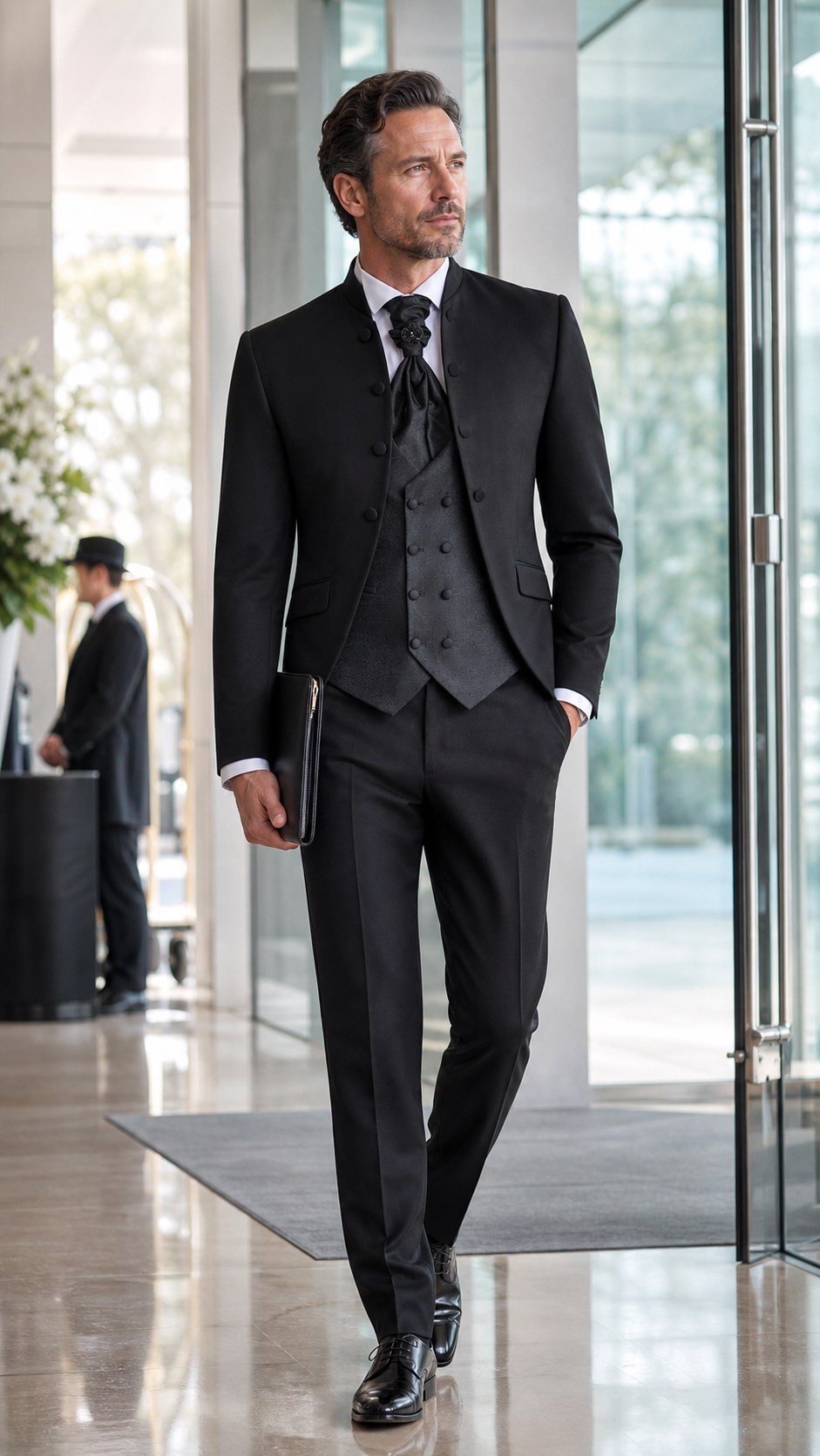 Black Garden Gala Three-Piece Tuxedo