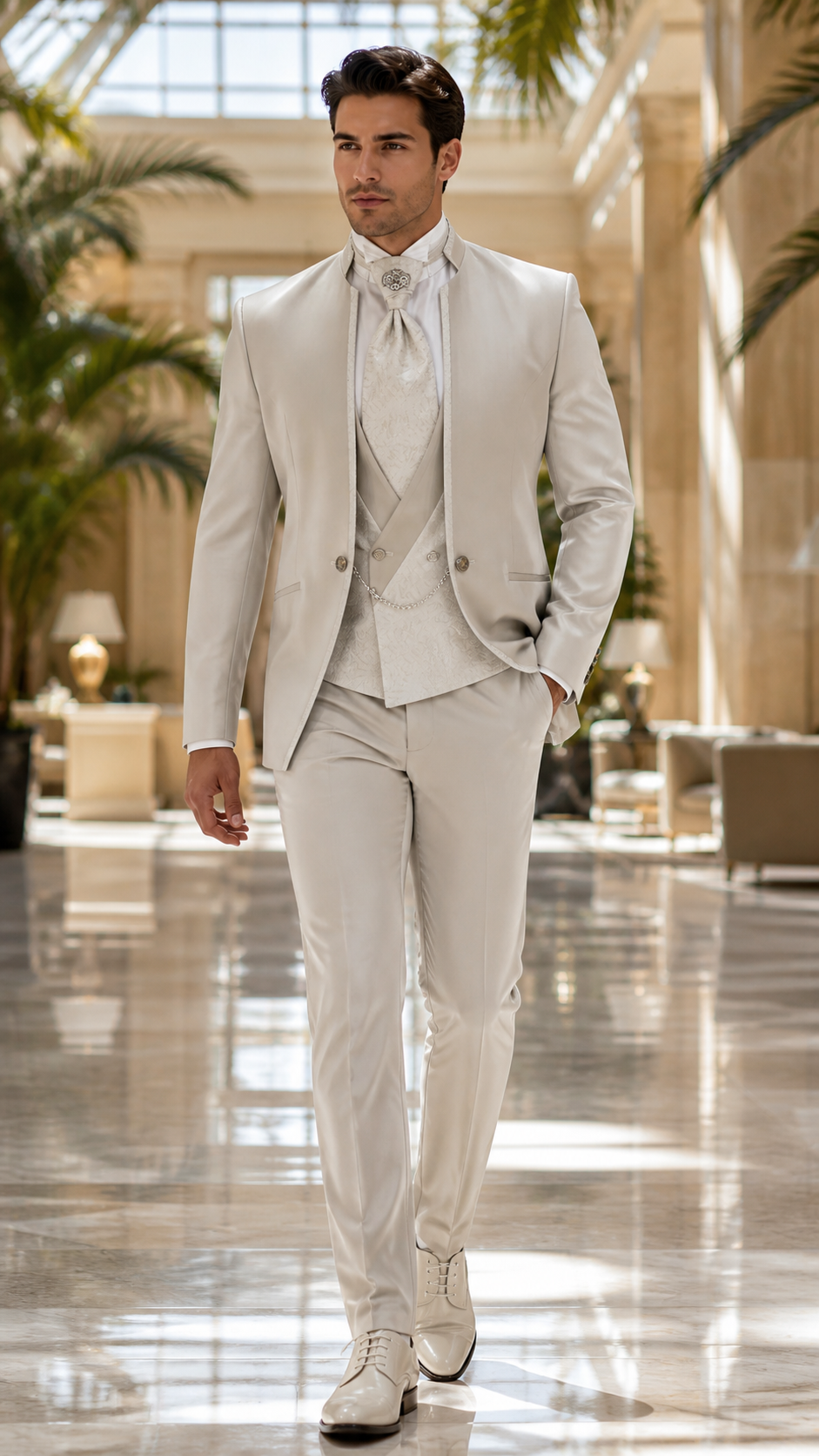 Ivory Regency Three-Piece Tuxedo
