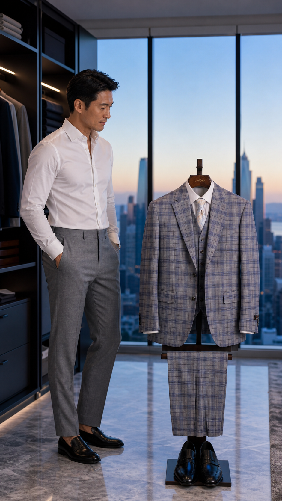 Silver City Plaid Three-Piece Suit