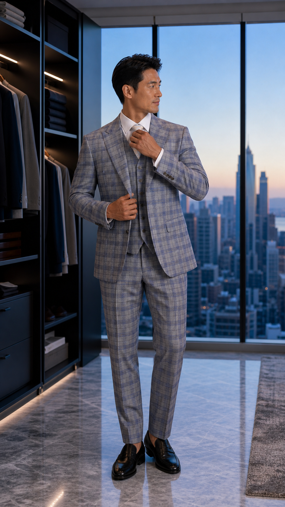 Silver City Plaid Three-Piece Suit