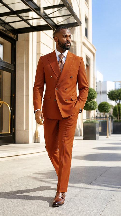 Copper Avenue Rust Double-Breasted Suit