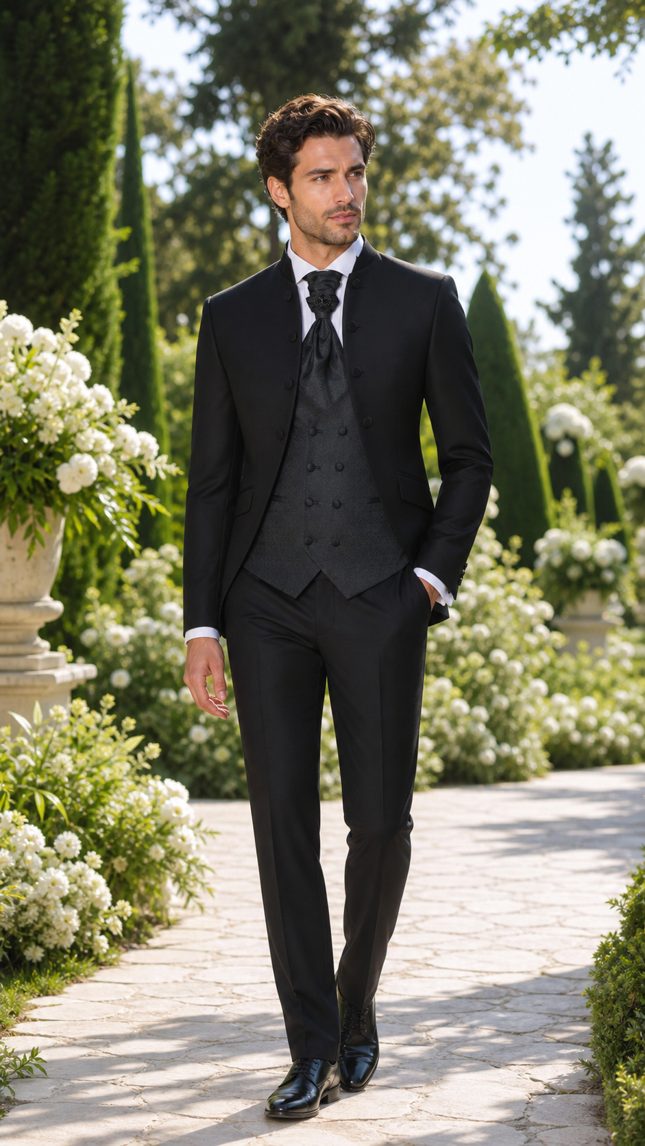 Black Garden Gala Three-Piece Tuxedo
