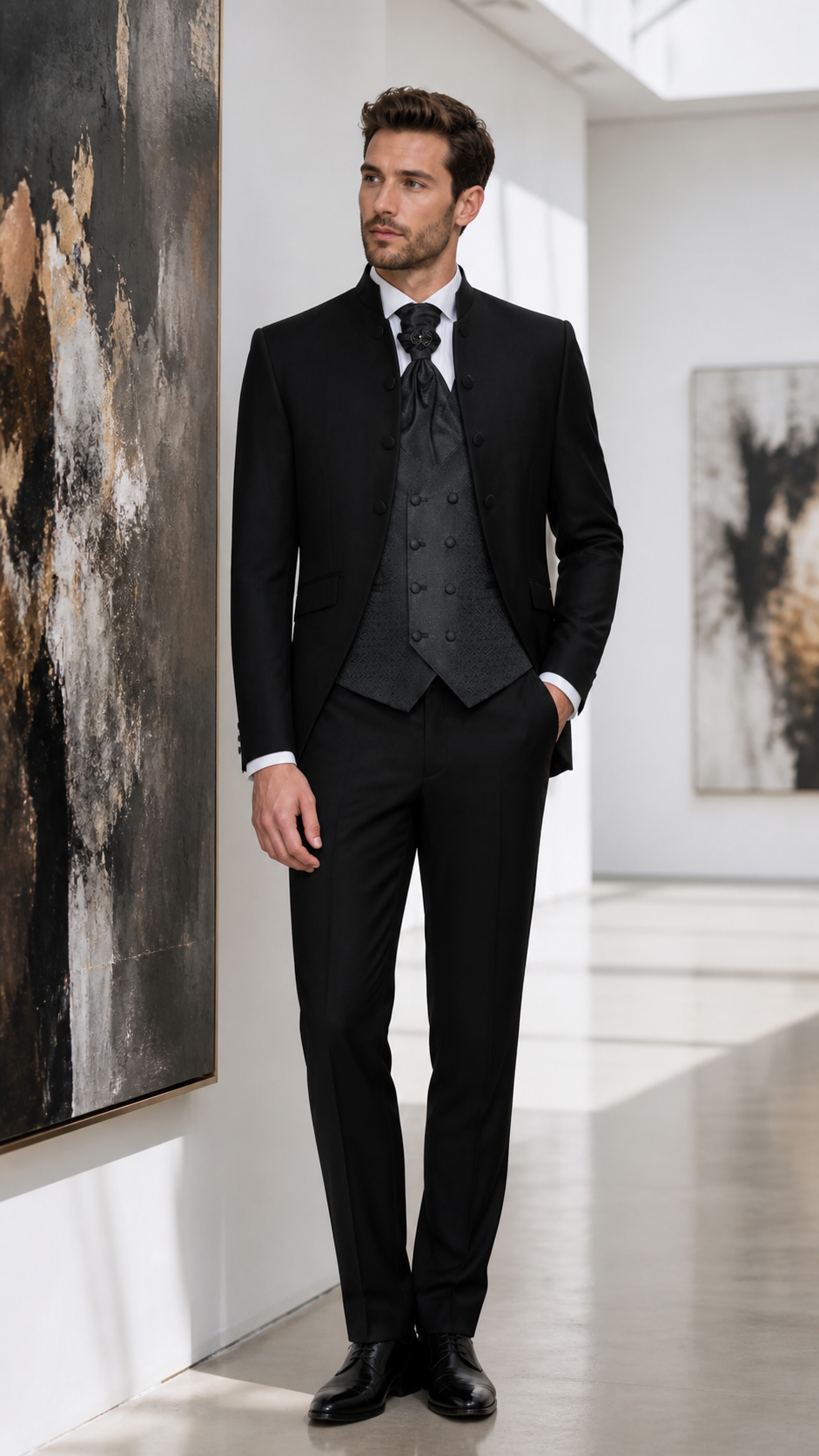 Black Garden Gala Three-Piece Tuxedo