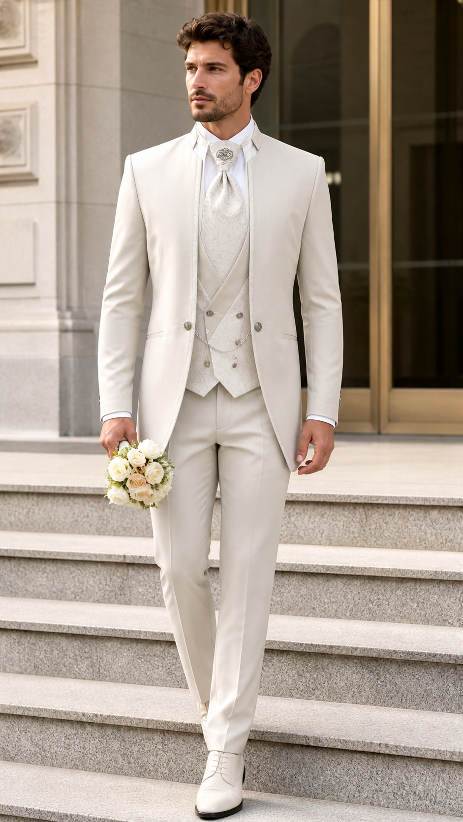 Ivory Regency Three-Piece Tuxedo