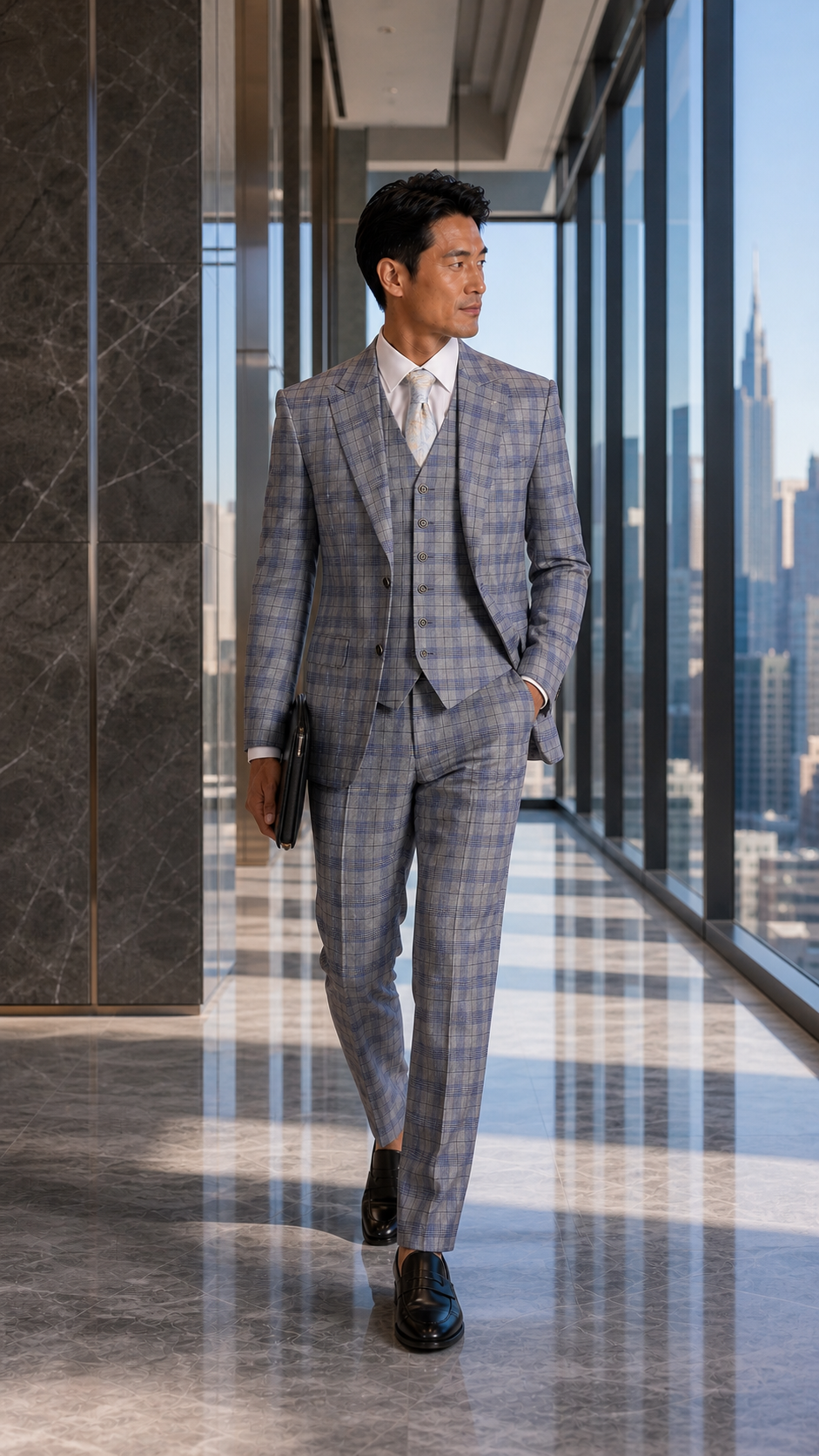 Silver City Plaid Three-Piece Suit