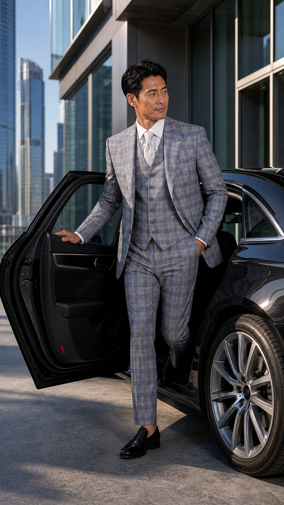Silver City Plaid Three-Piece Suit