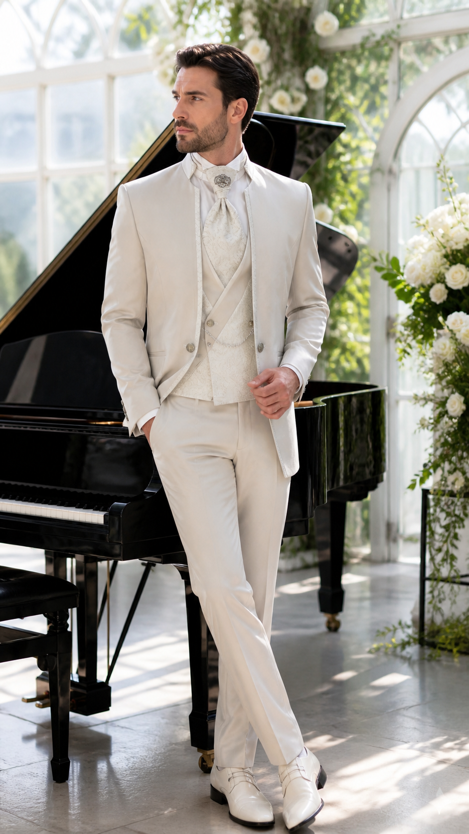 Ivory Regency Three-Piece Tuxedo